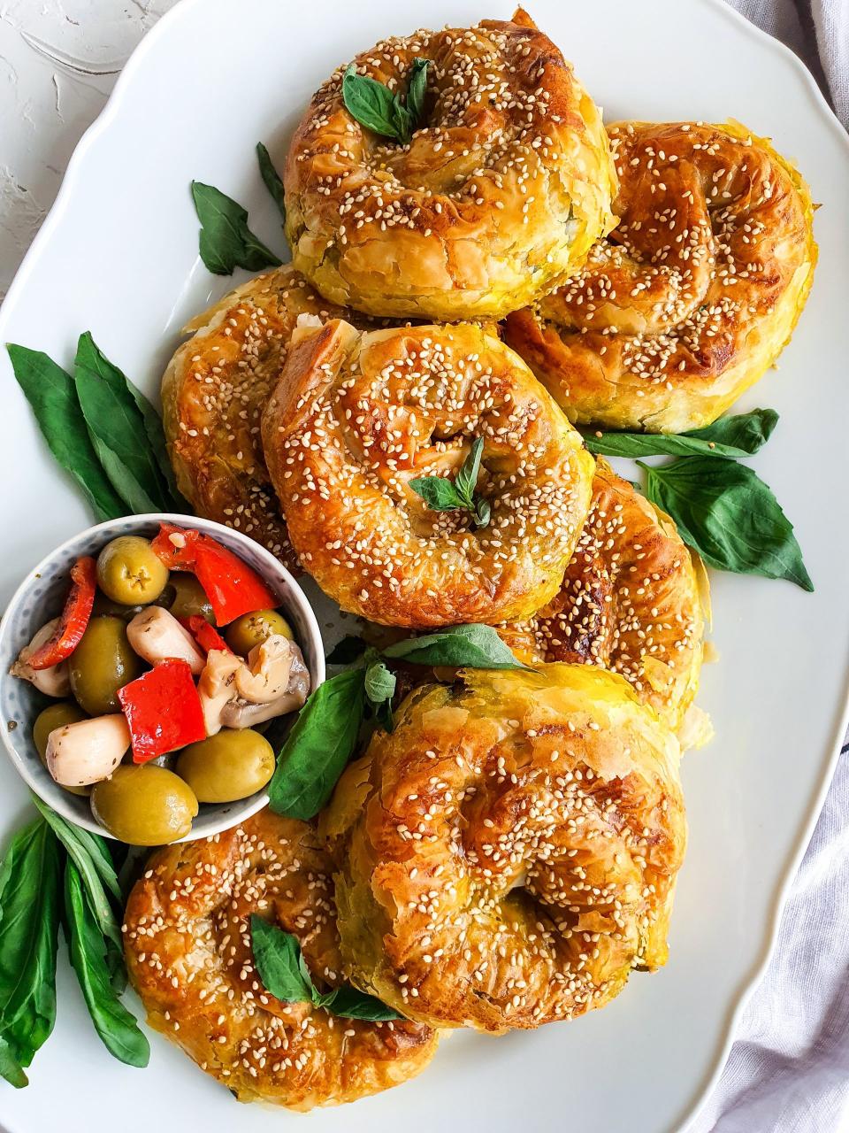 Turkish Pastry With Cheese and Spinach - PEANUTSWIRLS