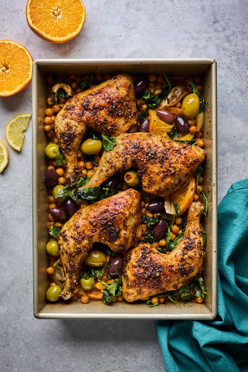 One Pan Baked Chicken With Chickpeas | Olive & Mango