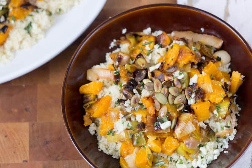 At the Immigrant's Table: Bulgur salad with squash and leeks
