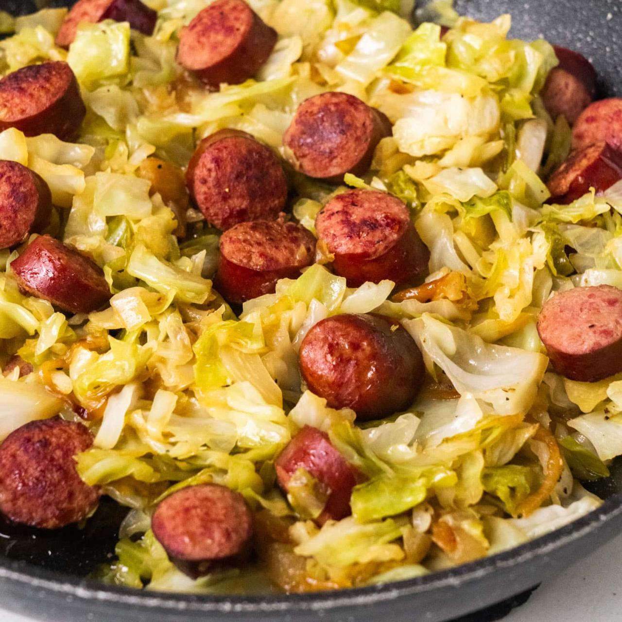 Fried Cabbage With Sausage - Brooklyn Farm Girl