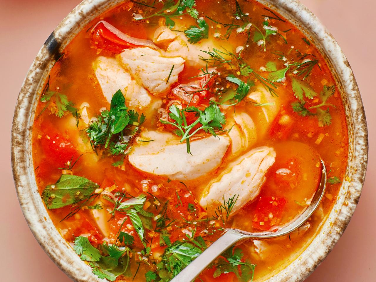 Brothy Tomato and Fish Soup With Lime Recipe | Bon Appétit