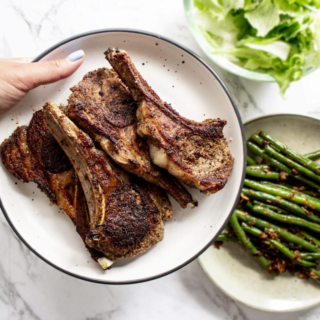 Organic Spiced Lamb Chops & Tempered Green Beans - The Organic Place