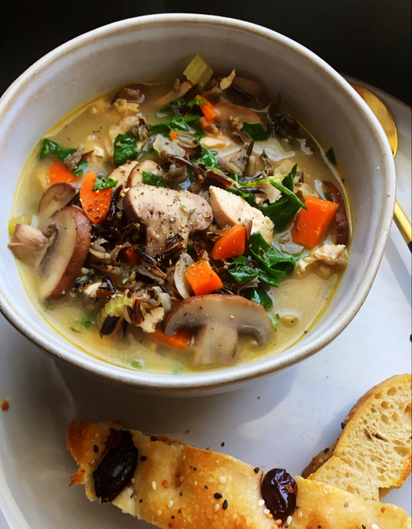 Wild Rice Chicken & Mushroom Soup - Chelsea Young