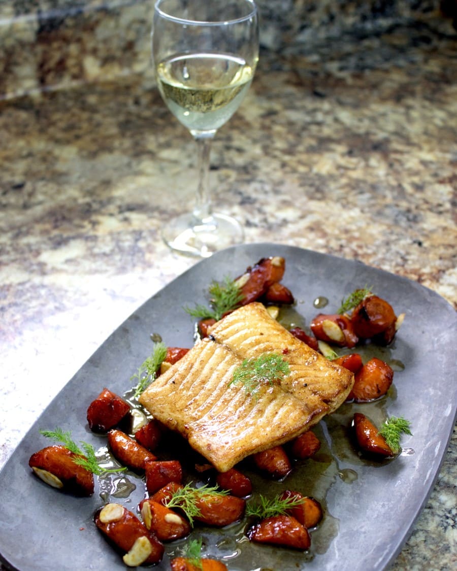 Pan Roasted Pike with Roasted Carrots and Honey-Vinegar Glaze - Outdoor News
