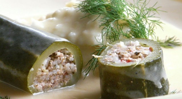 Recipe of traditional Greek stuffed zucchini - Poupadou