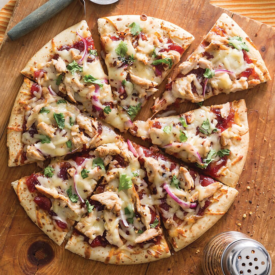 Turkey and Cranberry Barbecue Pizza - Southern Cast Iron