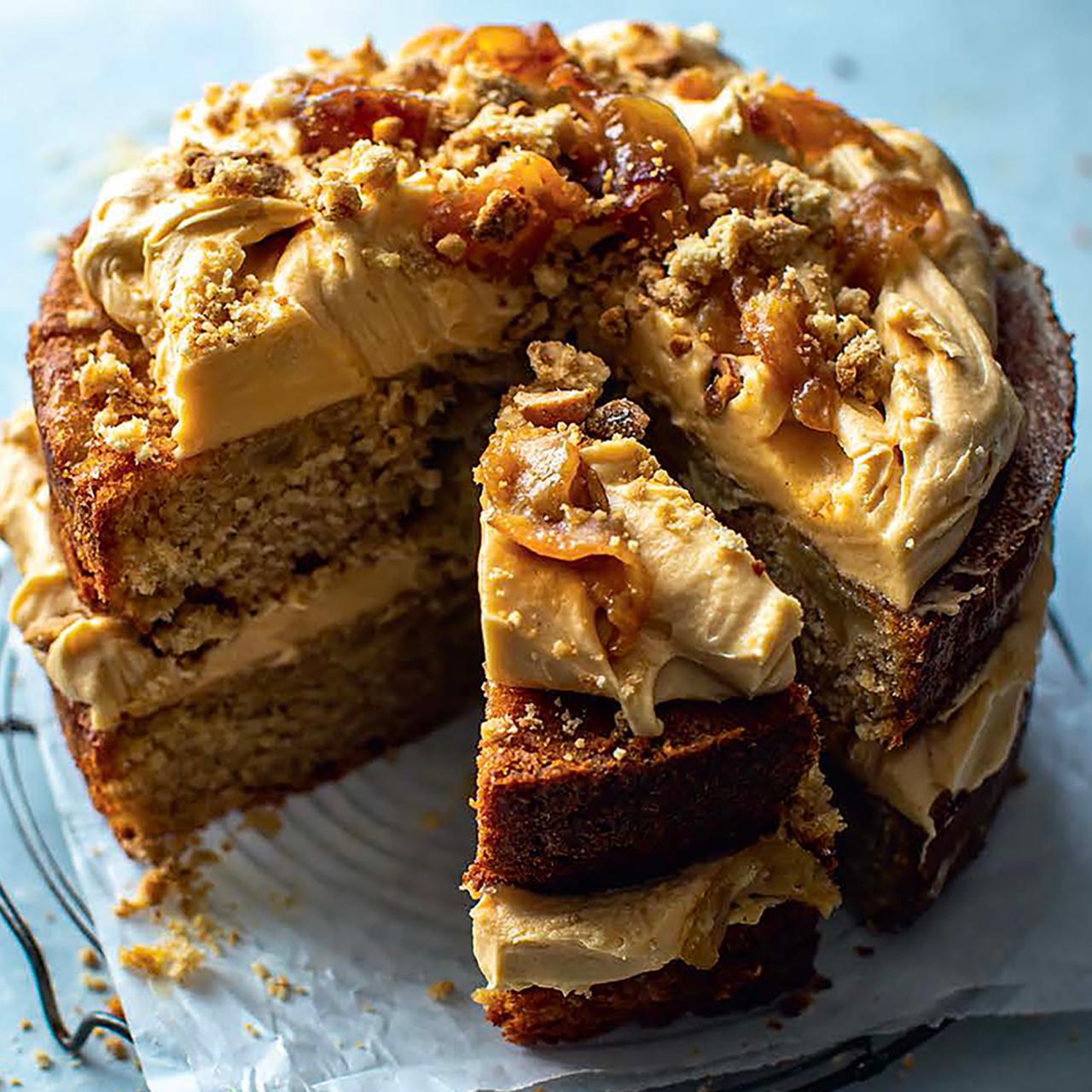 Apple Crumble Cake with Caramel and Apple Icing Recipe