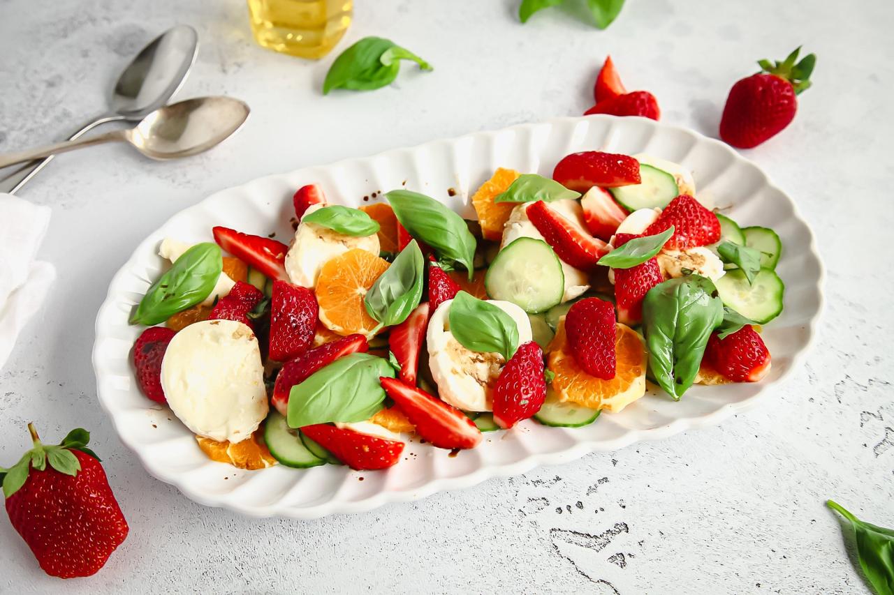 Wonky Recipes | Valencia Orange, Cucumber & Strawberry Caprese Salad
