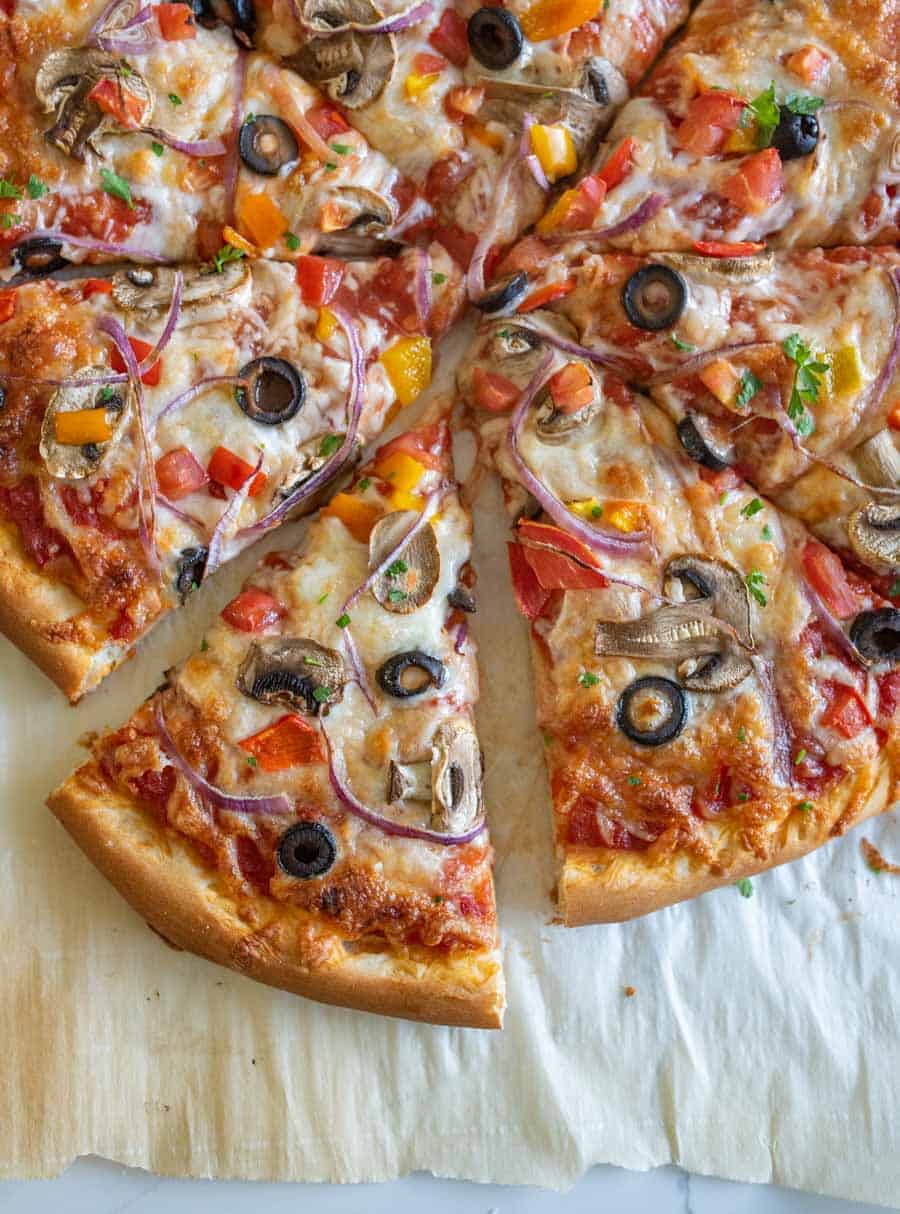 Easy Veggie Pizza Recipe | Homemade Pizza with Fresh Veggies