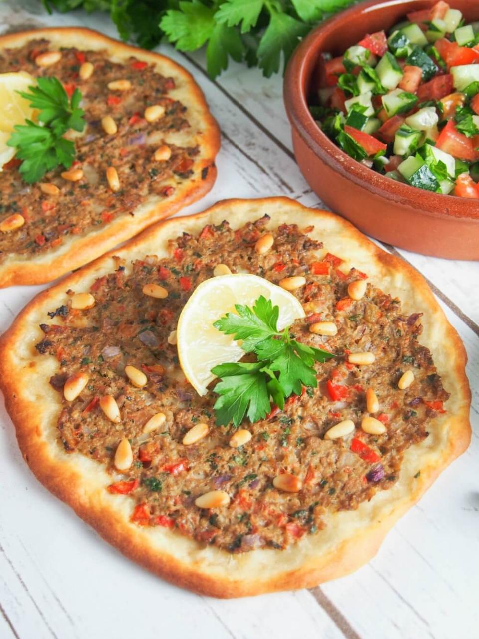 Lahmacun - Turkish pizza/flatbread - Caroline's Cooking
