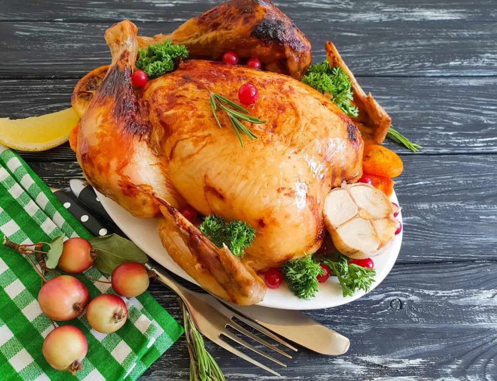 Festive Roast Turkey with Rosemary, Garlic and Lemon Sauce - My Greek Dish