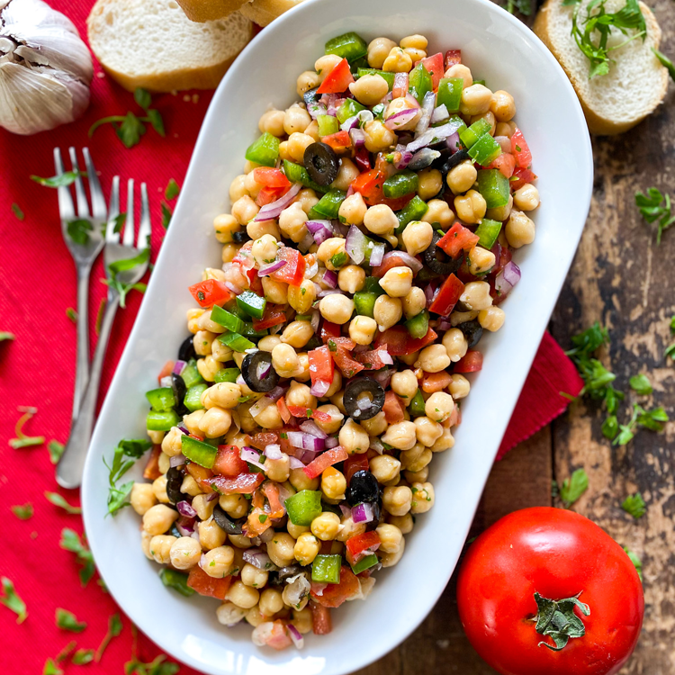 Classic Spanish Chickpea Salad | Refreshing & Packed with Flavor